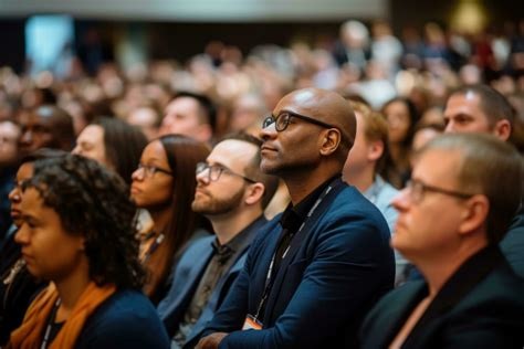Engaged professional audience at a motivational speaking event
