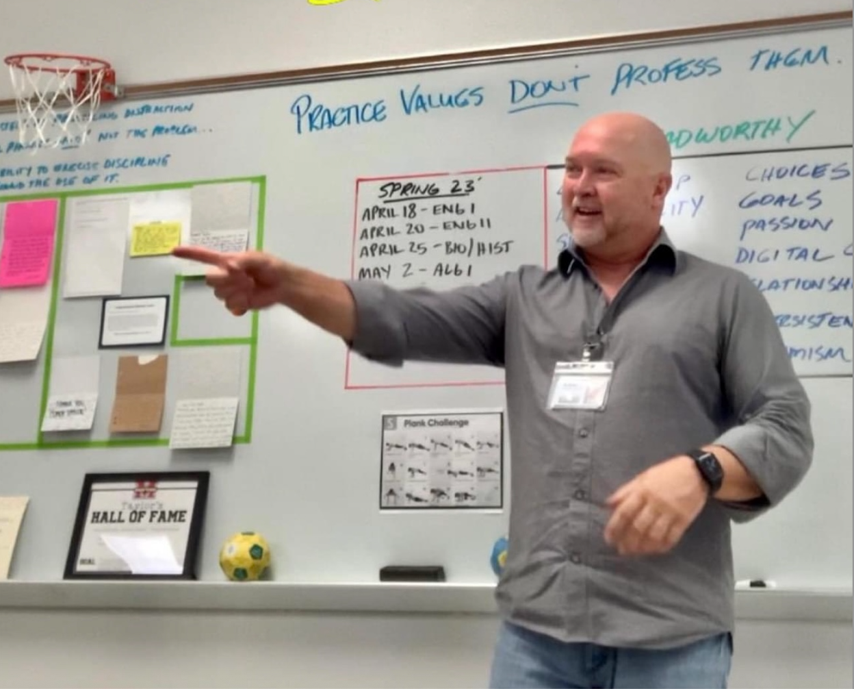 Michael Taylor speaking in classroom setting